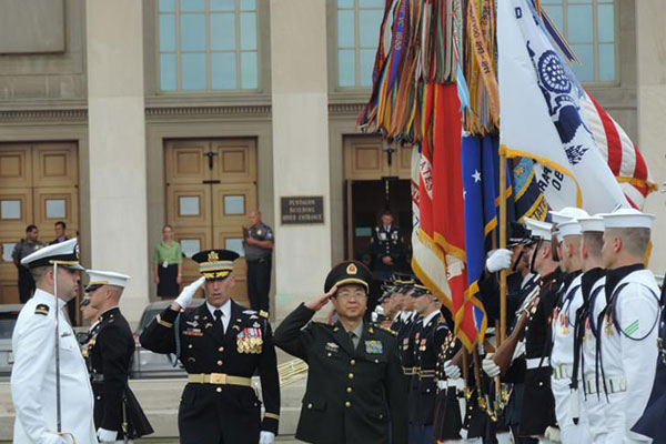 [视频]五角大楼顶级全套军礼欢迎解放军总长（图）
