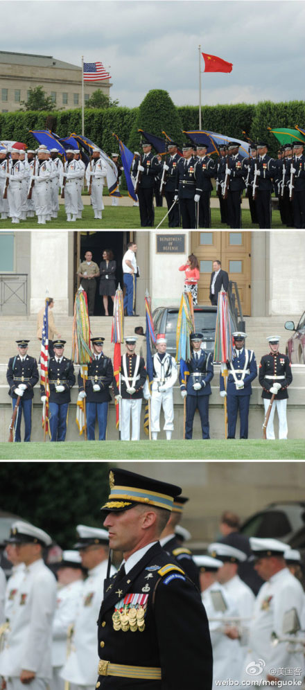 [视频]五角大楼顶级全套军礼欢迎解放军总长（图）