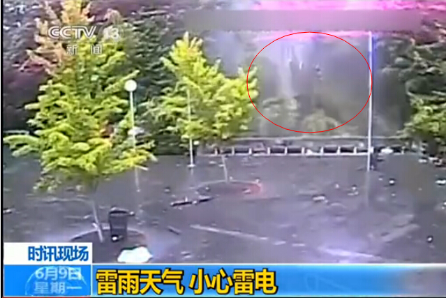 [视频]惊悚！实拍闪电击中汽车劈碎大树瞬间