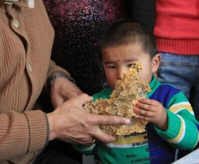 [视频]新疆牧民捡到7.85公斤狗头金 形似中国地图