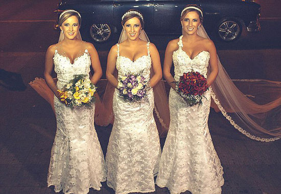 [视频]巴西三胞胎姐妹同天举行婚礼 新郎们担忧认错
