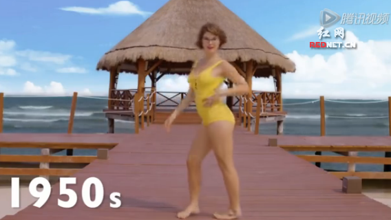 [视频]女模100秒展现比基尼进化史 百年前泳装可穿上街