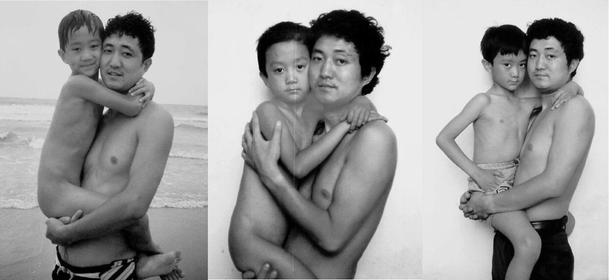 [视频]父子同一姿势拍照近30年 从羞于拥抱拍到三代同堂