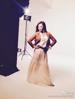 [视频]金星穿长裙拍摄宣传照 女人味十足