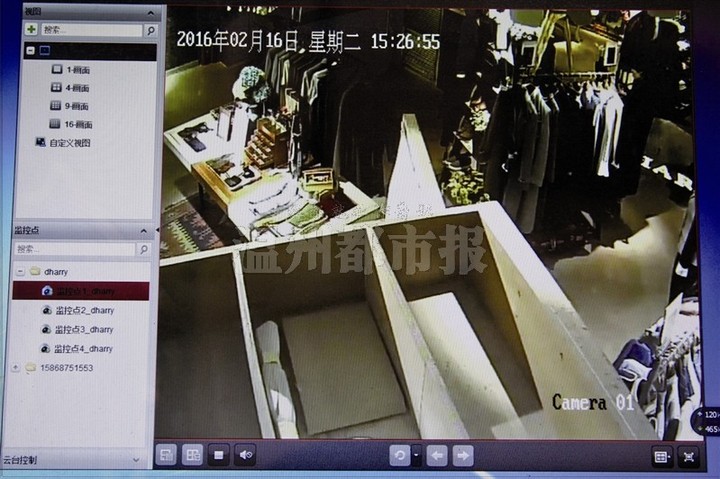 [视频]女孩试衣间发现圆洞装摄像头 店家称为通风