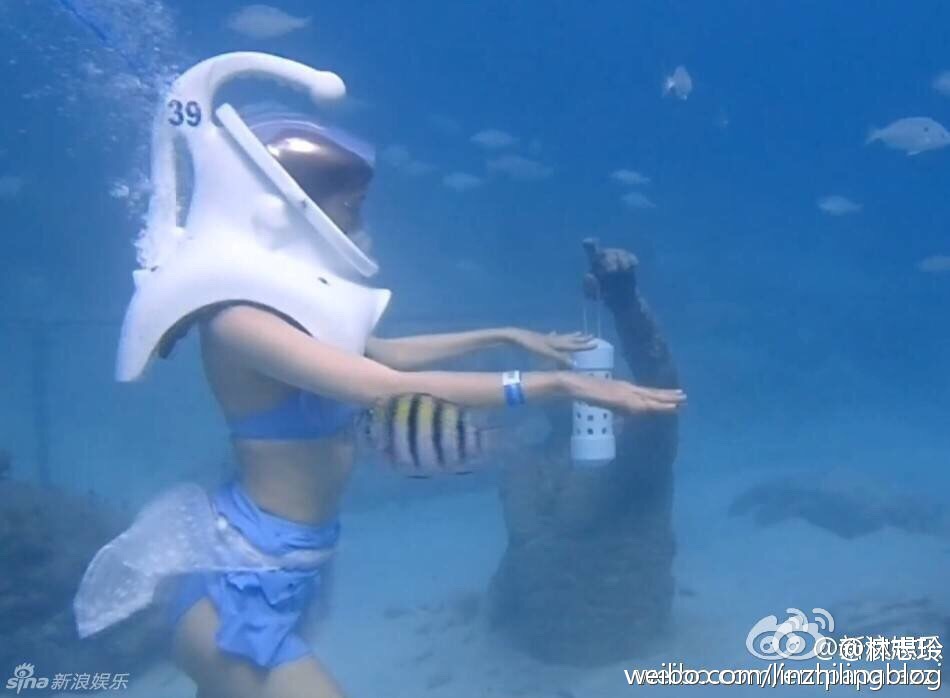 [视频]太撩人！林志玲穿比基尼漫步海底 