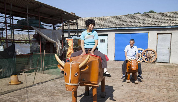 [视频]66岁老人发明第三代“木牛” 能骑能转弯