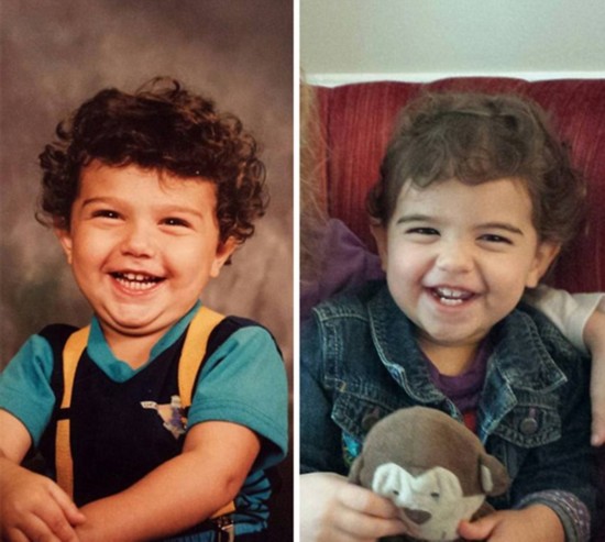 [视频]基因强大！父母子女同年龄照片相似度惊人