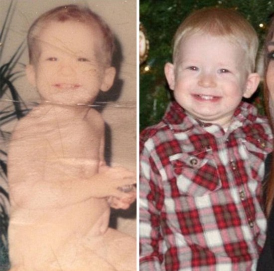 [视频]基因强大！父母子女同年龄照片相似度惊人