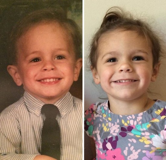 [视频]基因强大！父母子女同年龄照片相似度惊人