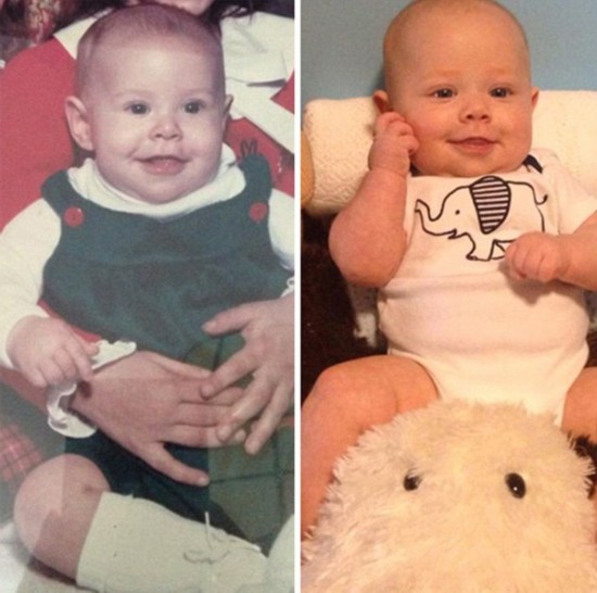 [视频]基因强大！父母子女同年龄照片相似度惊人