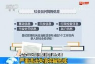 [视频]社会组织信用信息管理办法 严重违法失信将被惩戒